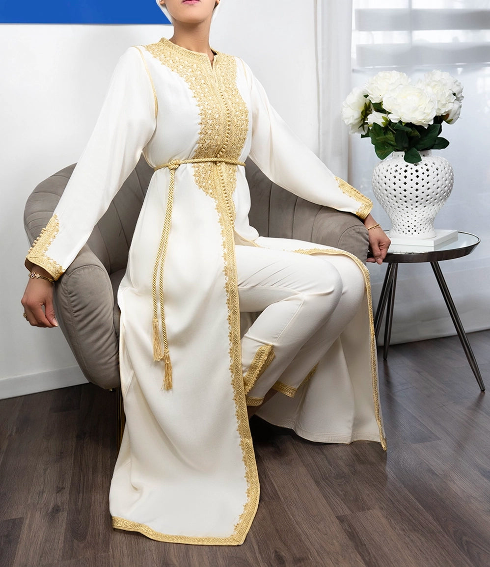 Kaftan Ruwa. Moroccan Kaftan set with pants Beldyness